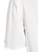 Blus i bomullsmuslin med broderie anglaise och 1/2-&auml;rm, Vit, Packshot image number 3