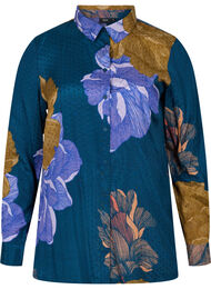 Långärmad viskosskjorta med blommigt mönster, Reflecting Pond AOP