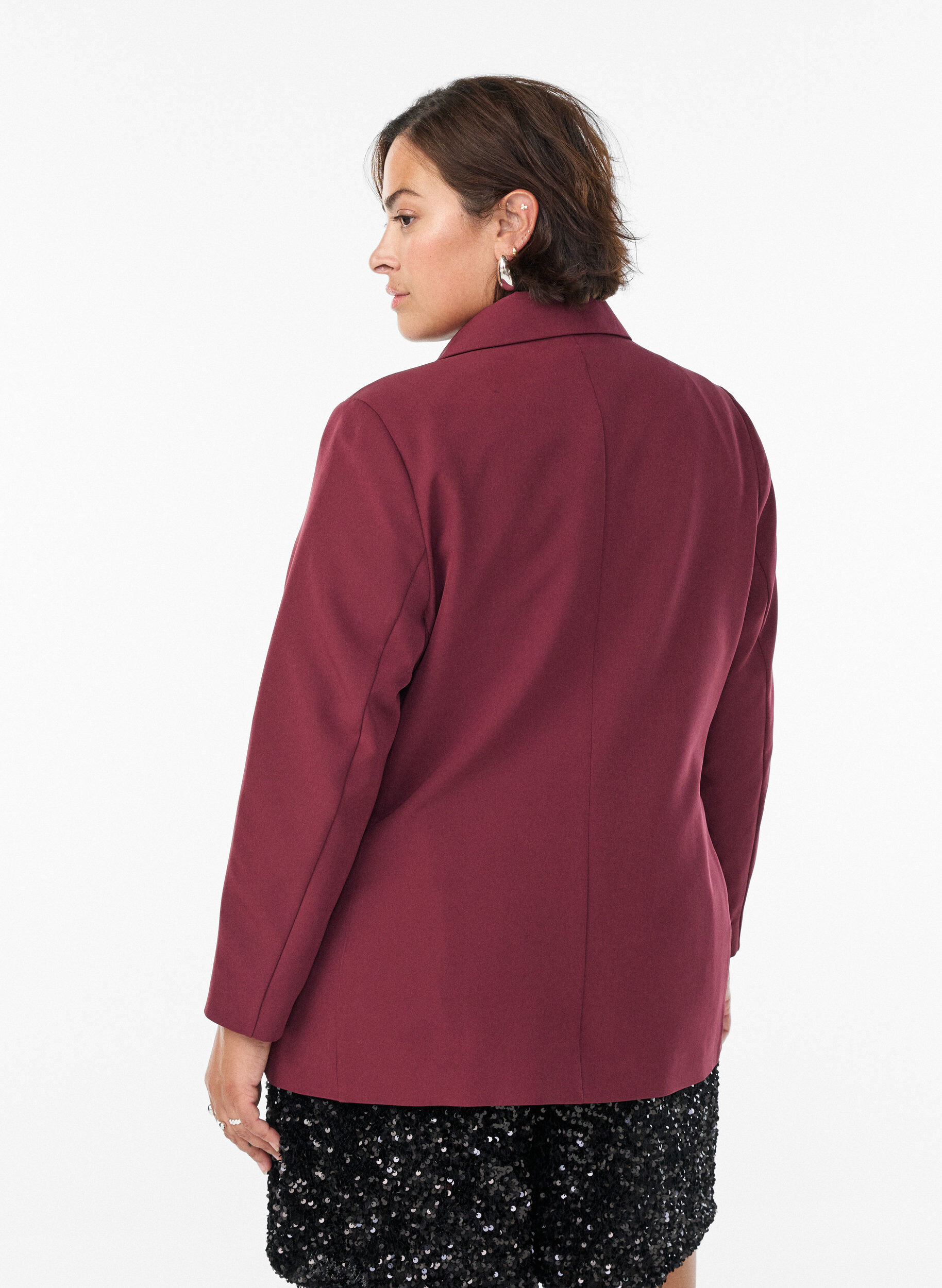 ZizziKlassisk blazer med kn&auml;ppning, R&ouml;d, Model image number 2