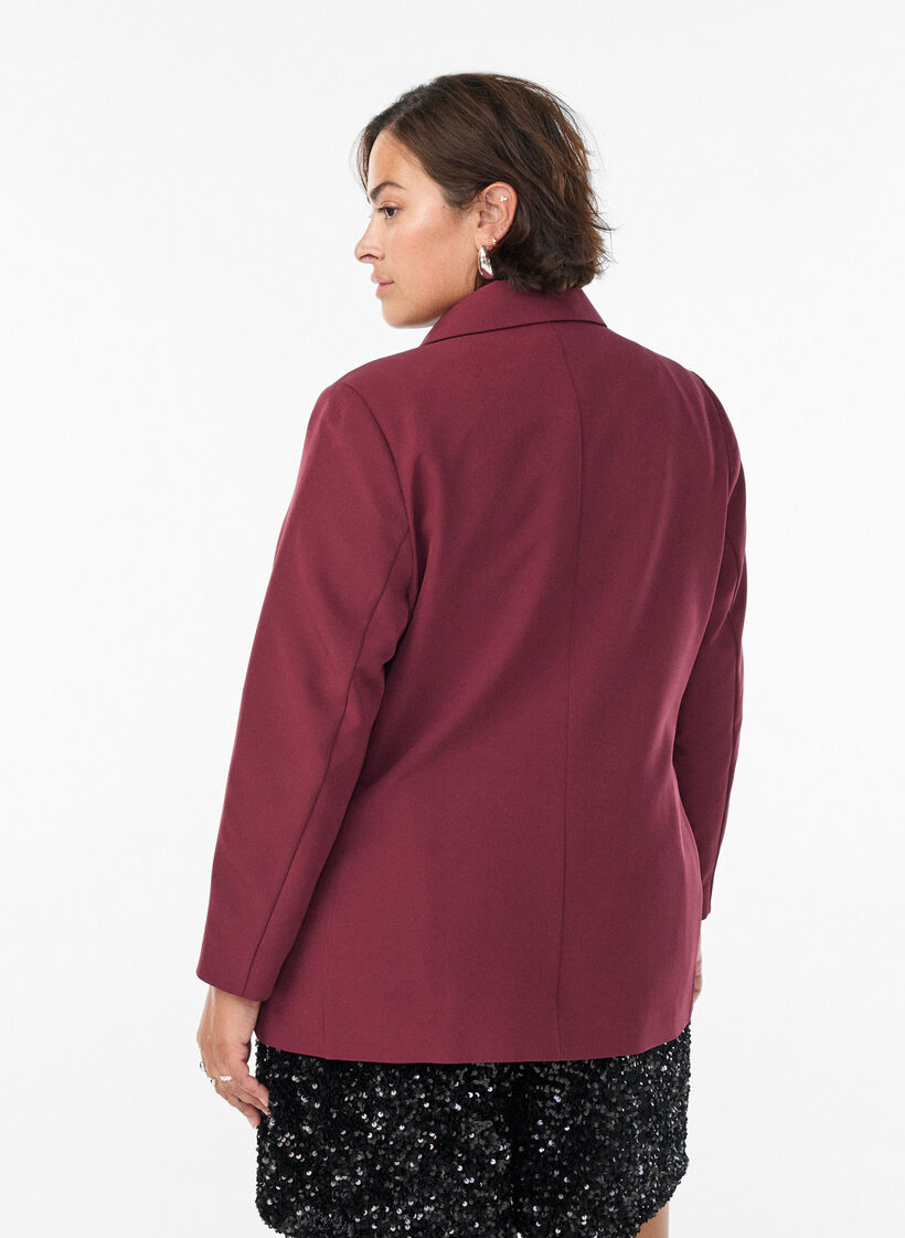 Klassisk blazer med kn&auml;ppning, R&ouml;d, Model image number 2