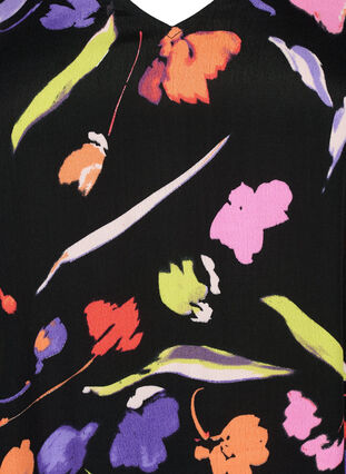 Klänning i viskos med tryck och 3/4-ärmar, Faded Tulip AOP, Packshot image number 2