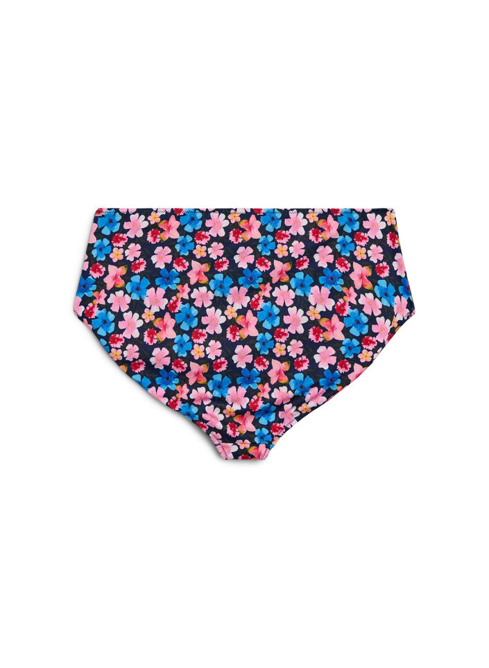 Bikinitrosa med h&ouml;g midja och blommigt m&ouml;nster, Rosa, Packshot image number 1