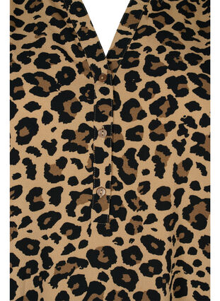 V-ringad blus med mönster och långa ärmar, Leopard, Packshot image number 2