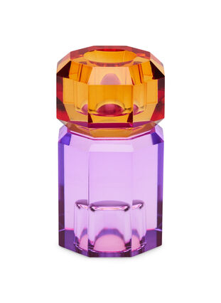 Kristall ljusstake, Amber/Violet, Packshot image number 1
