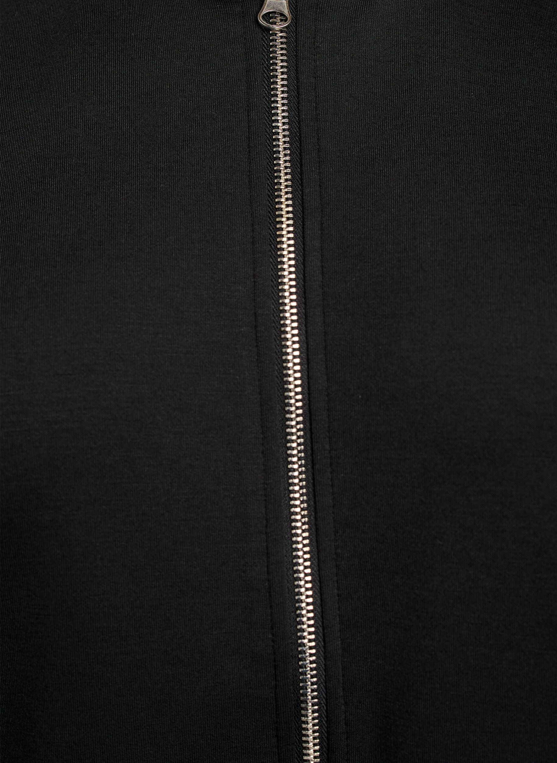 Zizzi Bomberkofta med dragkedja, Svart, Packshot image number 2