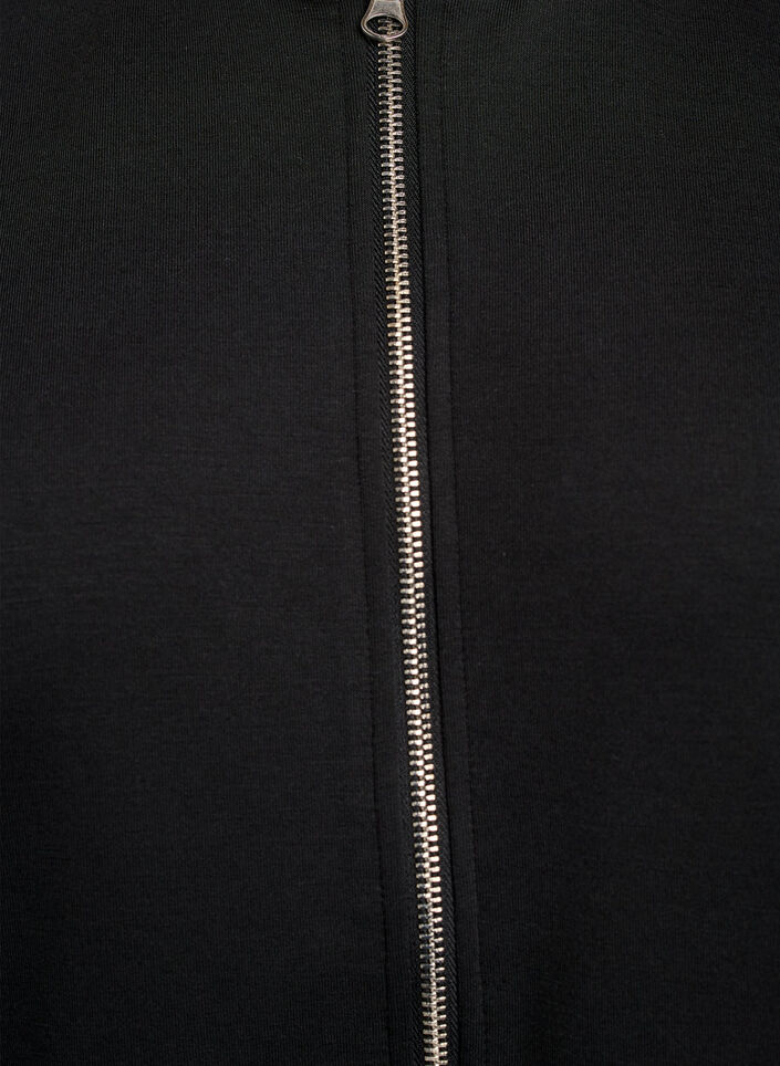 Bomberkofta med dragkedja, Svart, Packshot image number 2