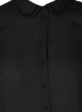 Långärmad skjorta med feminina detaljer, Black, Packshot image number 2