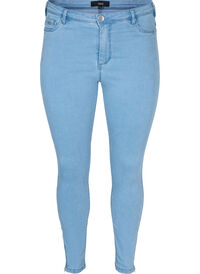 Cropped Amy jeans med blixtlås