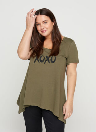 A-linjeformad t-shirt i bomull, Ivy Green XOXO, Model image number 0