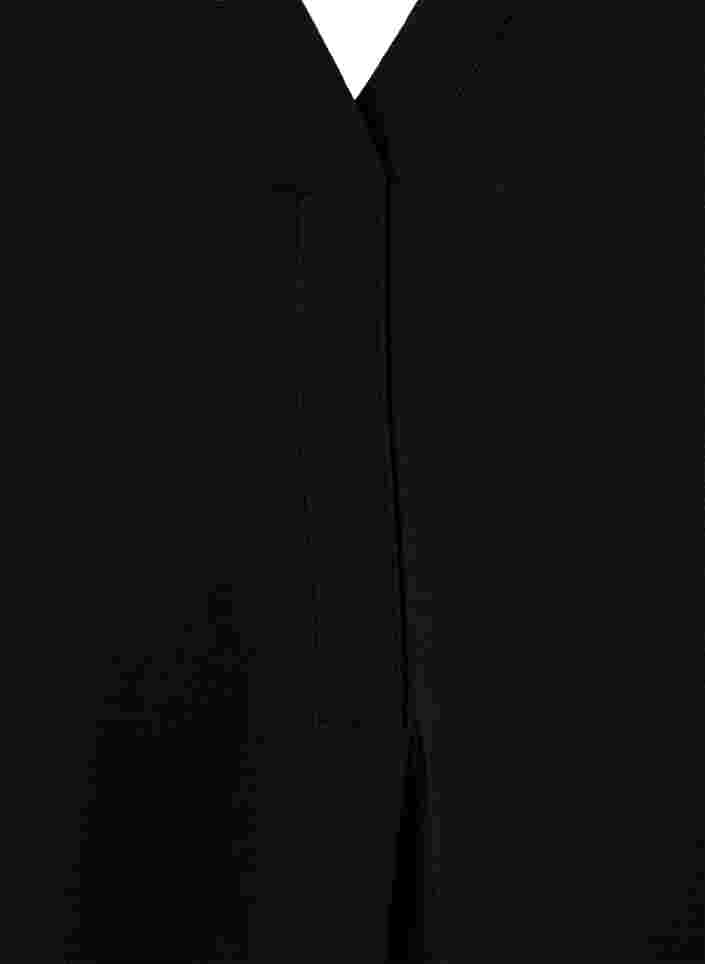 Enfärgad blus med v-hals, Black, Packshot image number 2