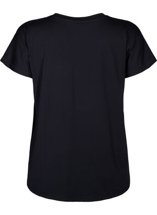 Tränings t-shirt med v-ringning och lös passform, Black, Packshot image number 1