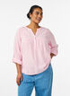 Blus i bomullsmuslin med broderie anglaise, Rosa, Model image number 0