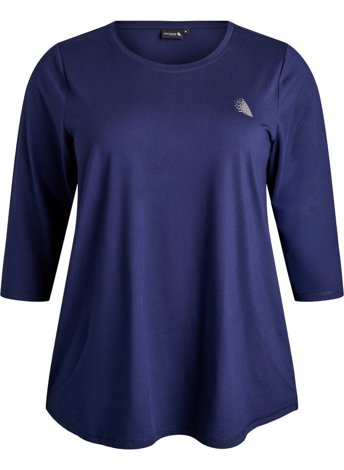 Tr&auml;ningstr&ouml;ja med 3/4 &auml;rmar, Bl&aring;, Packshot image number 0