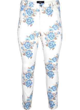 Supersmala Amy jeans med blomtryck, White B.AOP, Packshot image number 0