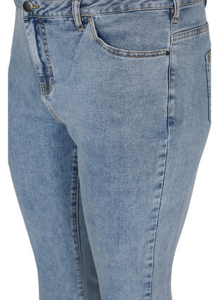 Croppade Amy jeans med rosetter, Light blue, Packshot image number 2