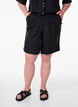 Shorts med fickor och h&ouml;g midja, Svart, Model image number 3