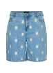 Högmidjade Mille shorts med broderade blommor, Light Blue Flower, Packshot image number 0