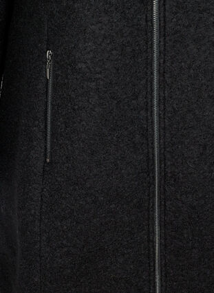 Jacka med ull och blixtlås, Black, Packshot image number 3