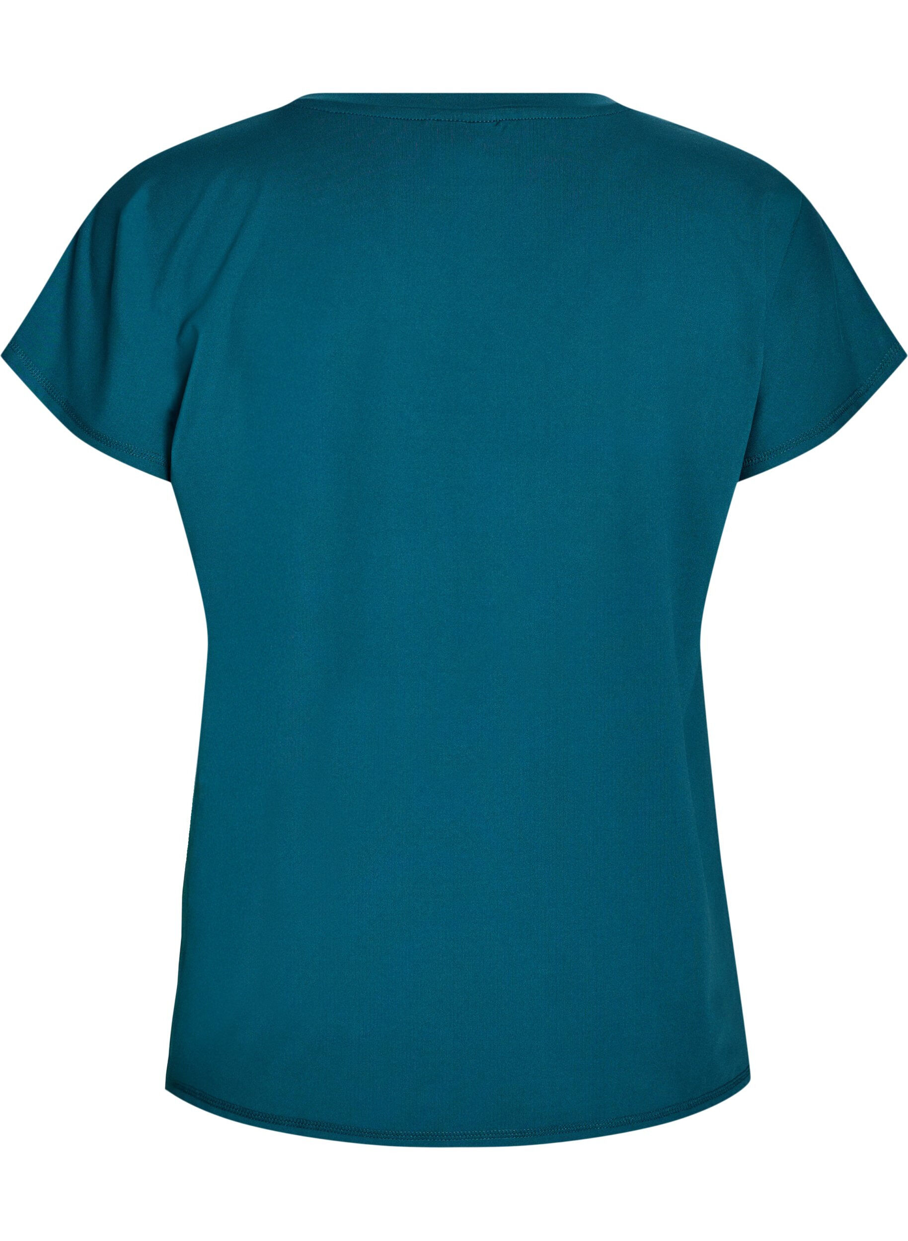 ZizziTr&auml;nings t-shirt med v-ringning och l&ouml;s passform, Gr&ouml;n, Packshot image number 1