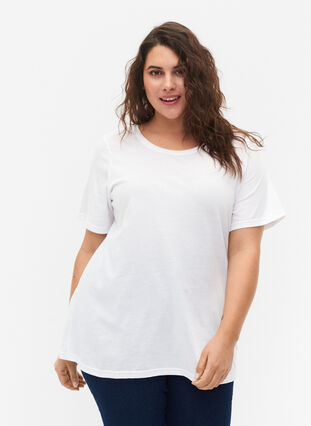 FLASH - 2-pack t-shirtar med rund hals, White/Black, Model image number 0