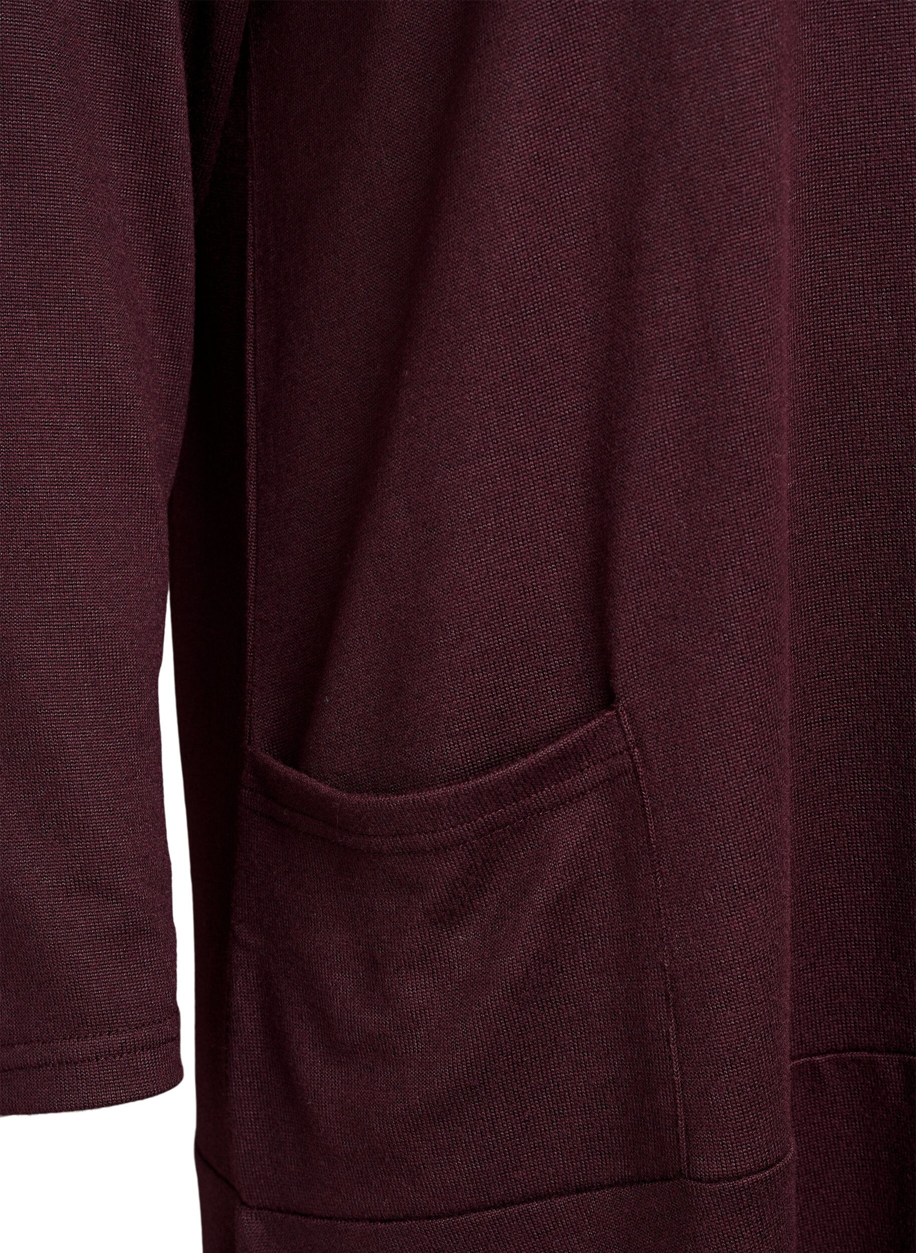 Zizzi Jerseykl&auml;nning med h&ouml;g hals och fickor, R&ouml;d, Packshot image number 3