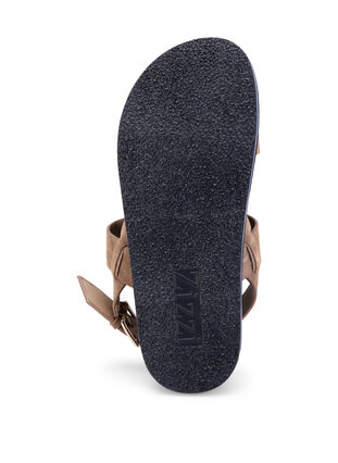 Sandal med bred passform i mocka, Brown, Packshot image number 3