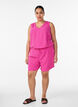 Shorts med fickor och res&aring;r i midjan, Rosa, Model image number 1