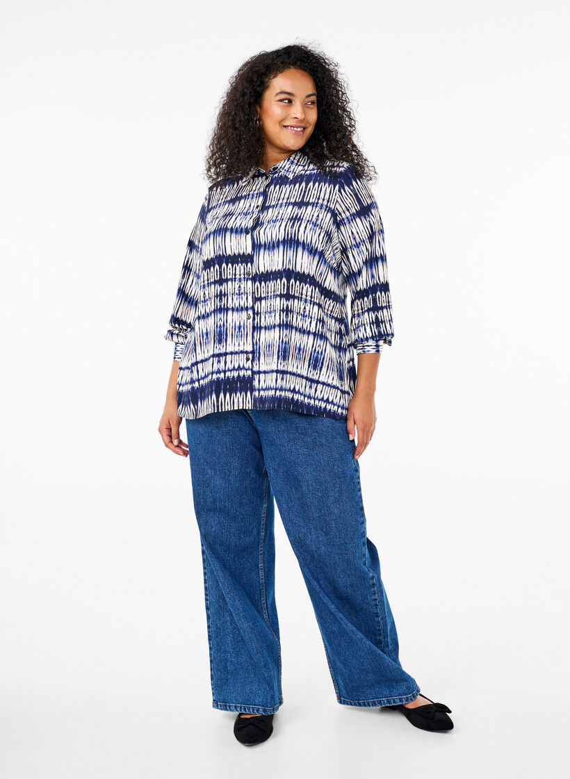 Randig skjorta, Blå, Model image number 1