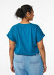 Kort&auml;rmad t-shirt i bomullsmix, Bl&aring;, Model image number 2