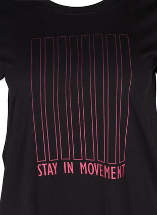 Tränings-t-shirt i bomull med tryck, Black Fading Square, Packshot image number 2