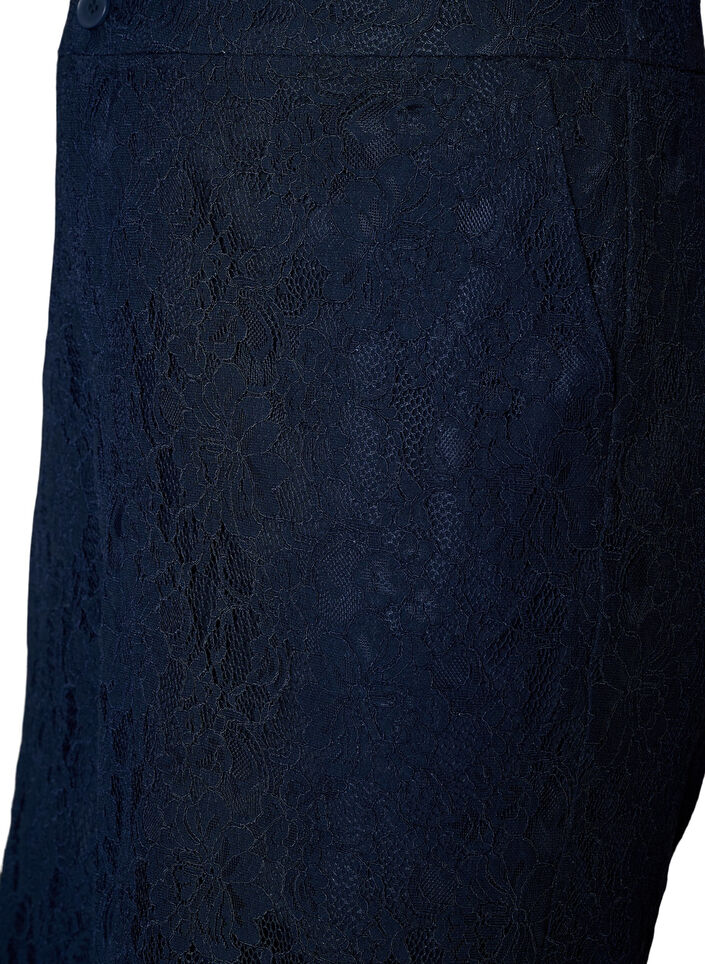 Bermudashorts i spets med h&ouml;g midja, Bl&aring;, Packshot image number 2