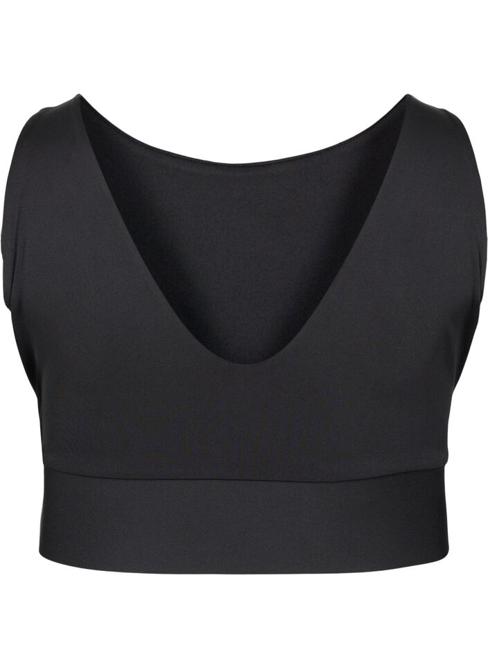 CORE, MID SUPPORT SPORTS BRA - Sport-bh med v-rygg, Black, Packshot image number 1