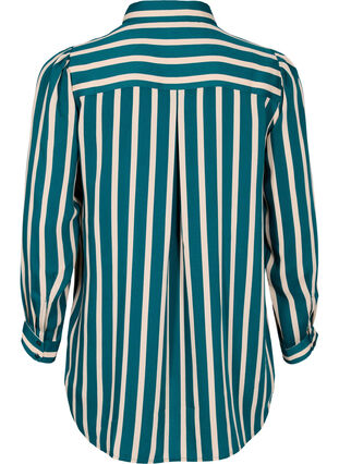 Randig skjorta med långa ärmar, Green Stripe, Packshot image number 1