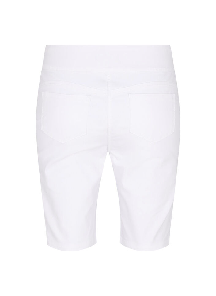 Figurnära shorts med bakfickor, White, Packshot image number 1