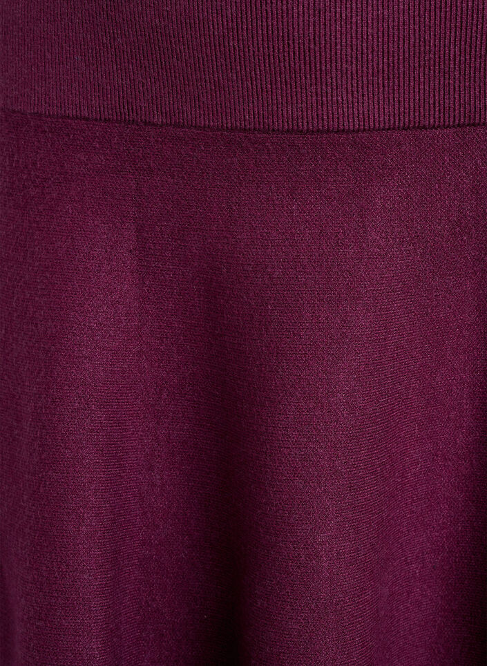 Kort a-linjeformad kjol i stickat, M&ouml;rk Bordeaux, Packshot