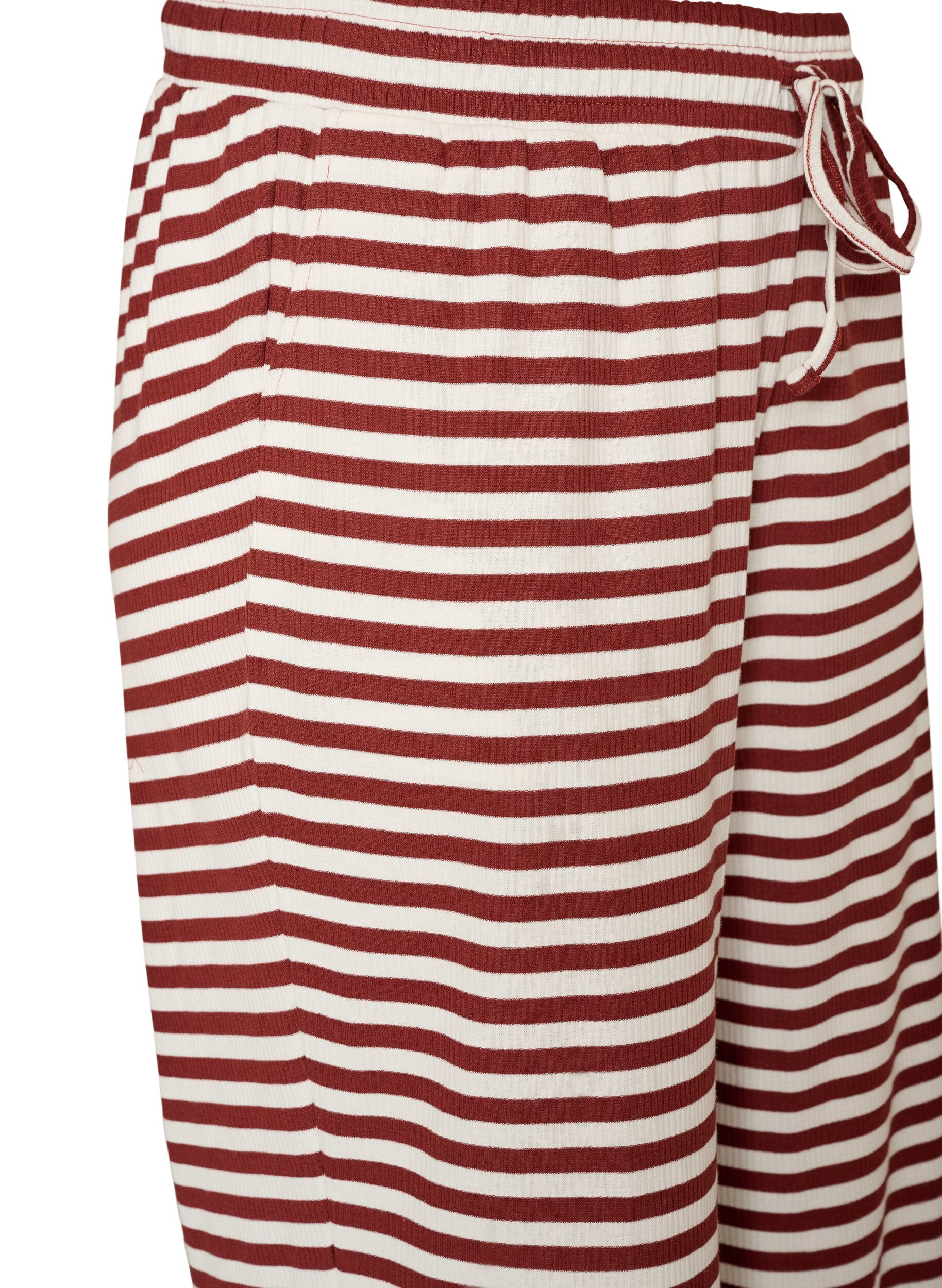 ZizziRandiga pyjamasbyxor med h&ouml;g midja och vida ben, R&ouml;d, Packshot image number 2