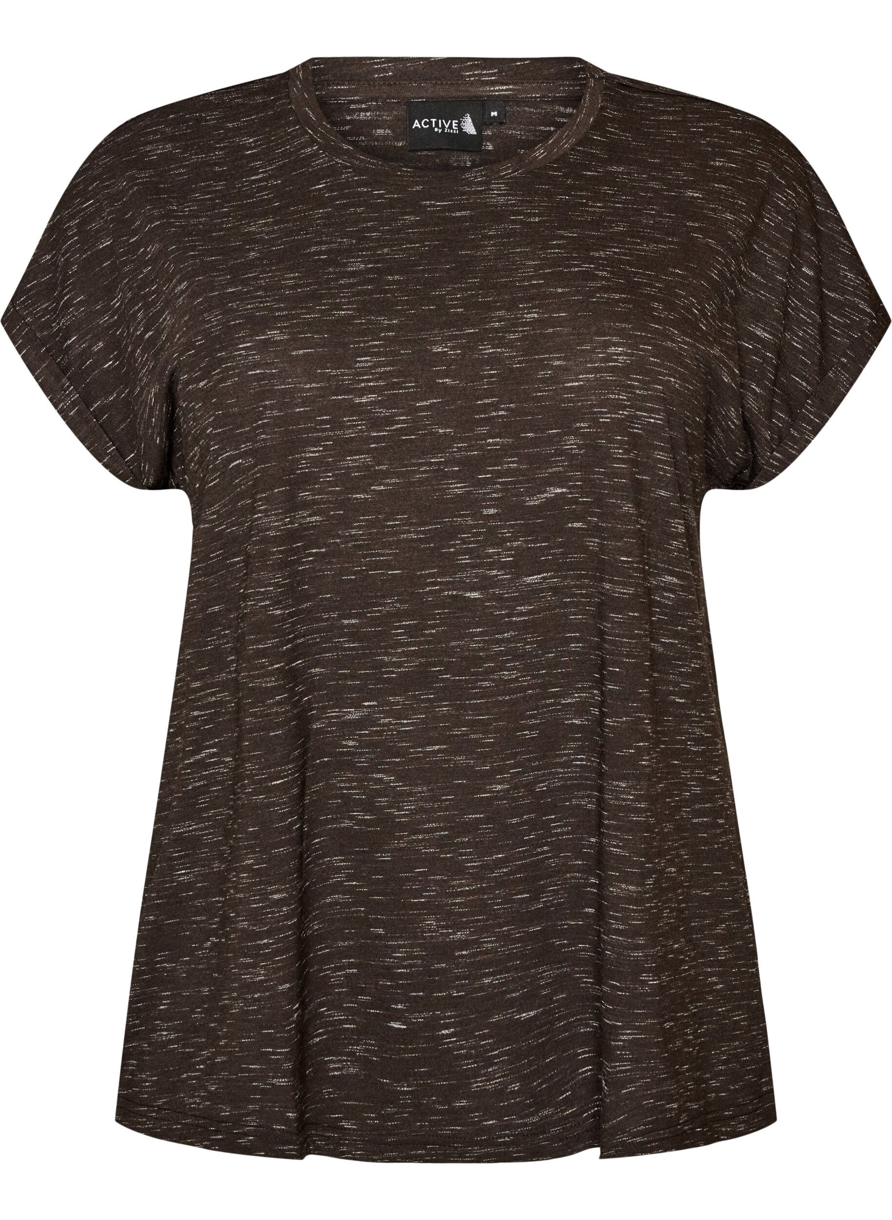 ZizziL&ouml;s tr&auml;nings t-shirt med korta &auml;rmar, Brun, Packshot image number 0