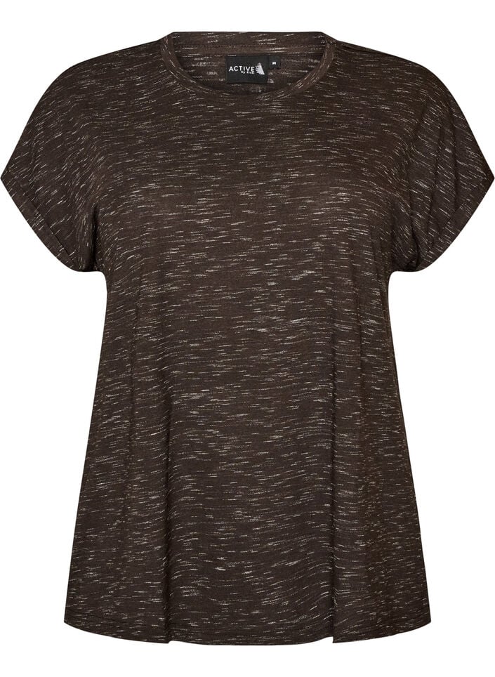 L&ouml;s tr&auml;nings t-shirt med korta &auml;rmar, Brun, Packshot image number 0