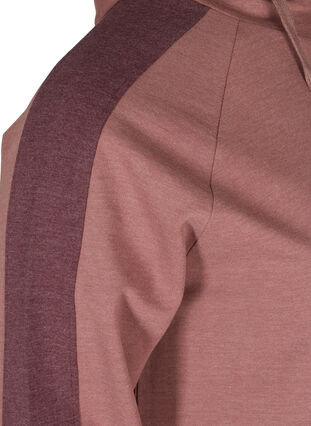 Sweatshirt med huva och ficka, Rose Taupe Melange, Packshot image number 3