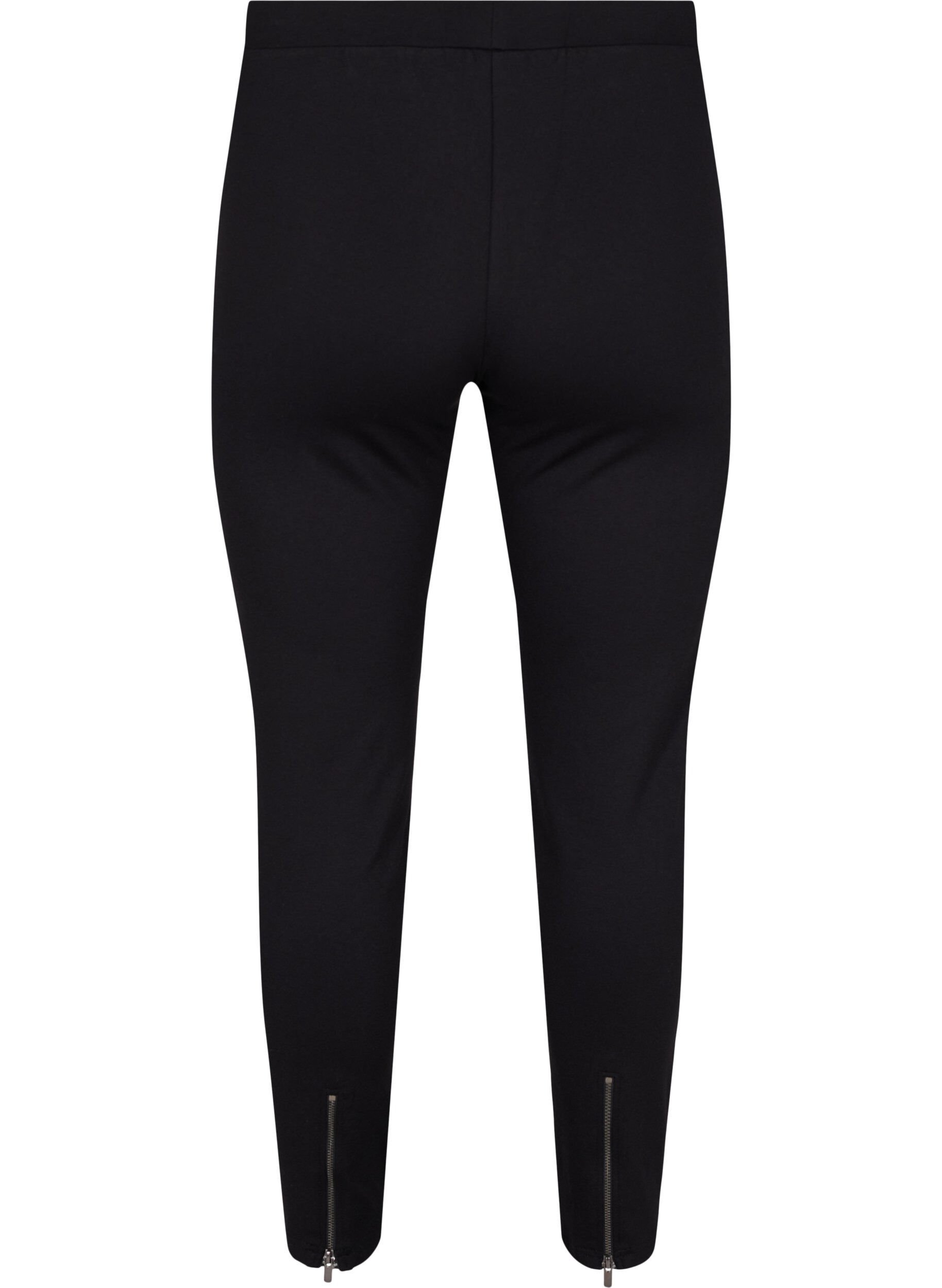 Zizzi Leggings med dragkedja, Black, Packshot image number 1