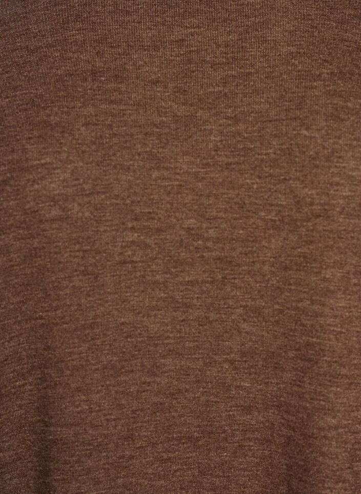 Jerseyblus med 3/4-&auml;rm, Brun, Packshot image number 2