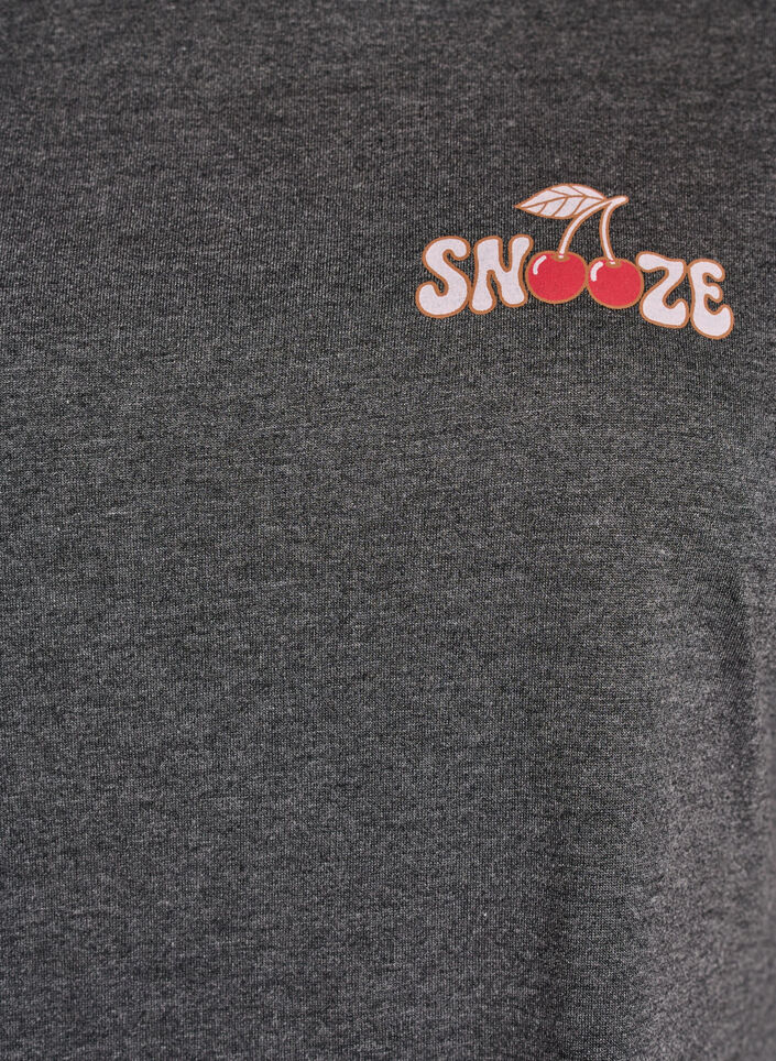 Kort&auml;rmat nattlinne med texttryck, Svart, Packshot image number 2