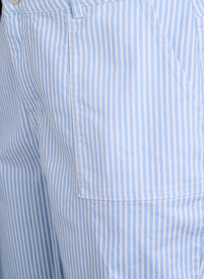 Randiga Bermudashorts med hög midja, Blå, Packshot image number 2