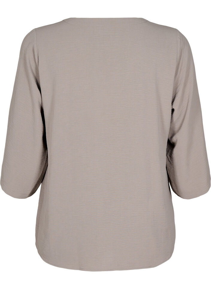 Blus med 3/4-&auml;rm, Beige, Packshot image number 1