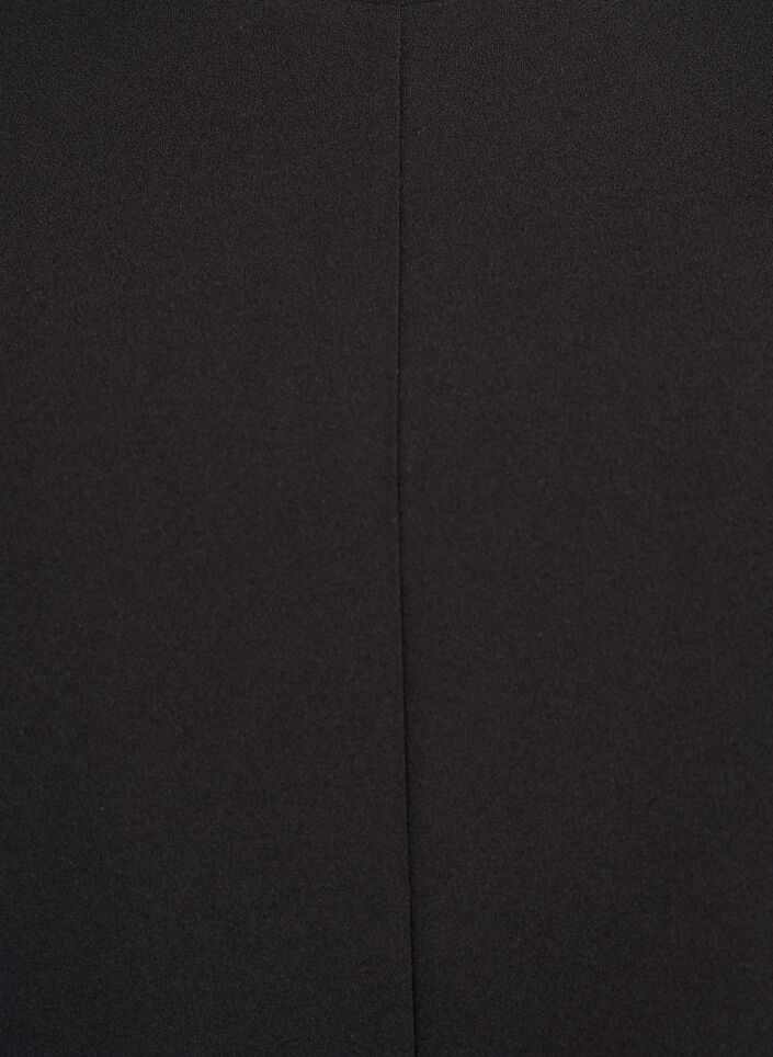 Kortärmad blus med formande insnitt, Svart, Packshot image number 2