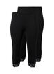 2-pack 3/4-leggings med spetskant, Black / Black, Packshot image number 0