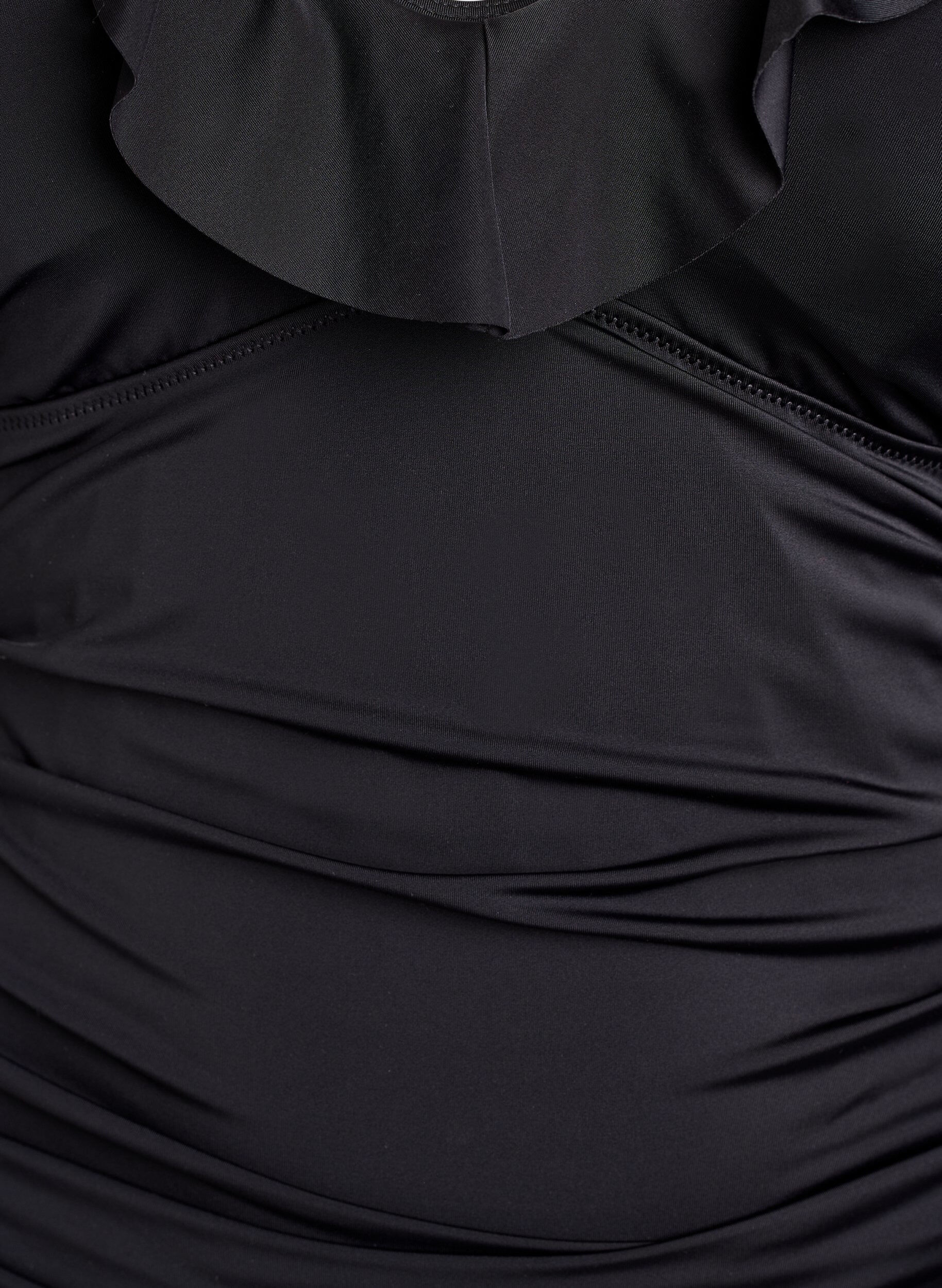 Zizzi Baddr&auml;kt med volanger och uttagbar vaddering, Svart, Packshot image number 2