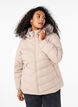 Kort pufferjacka med huva, Beige, Model image number 0
