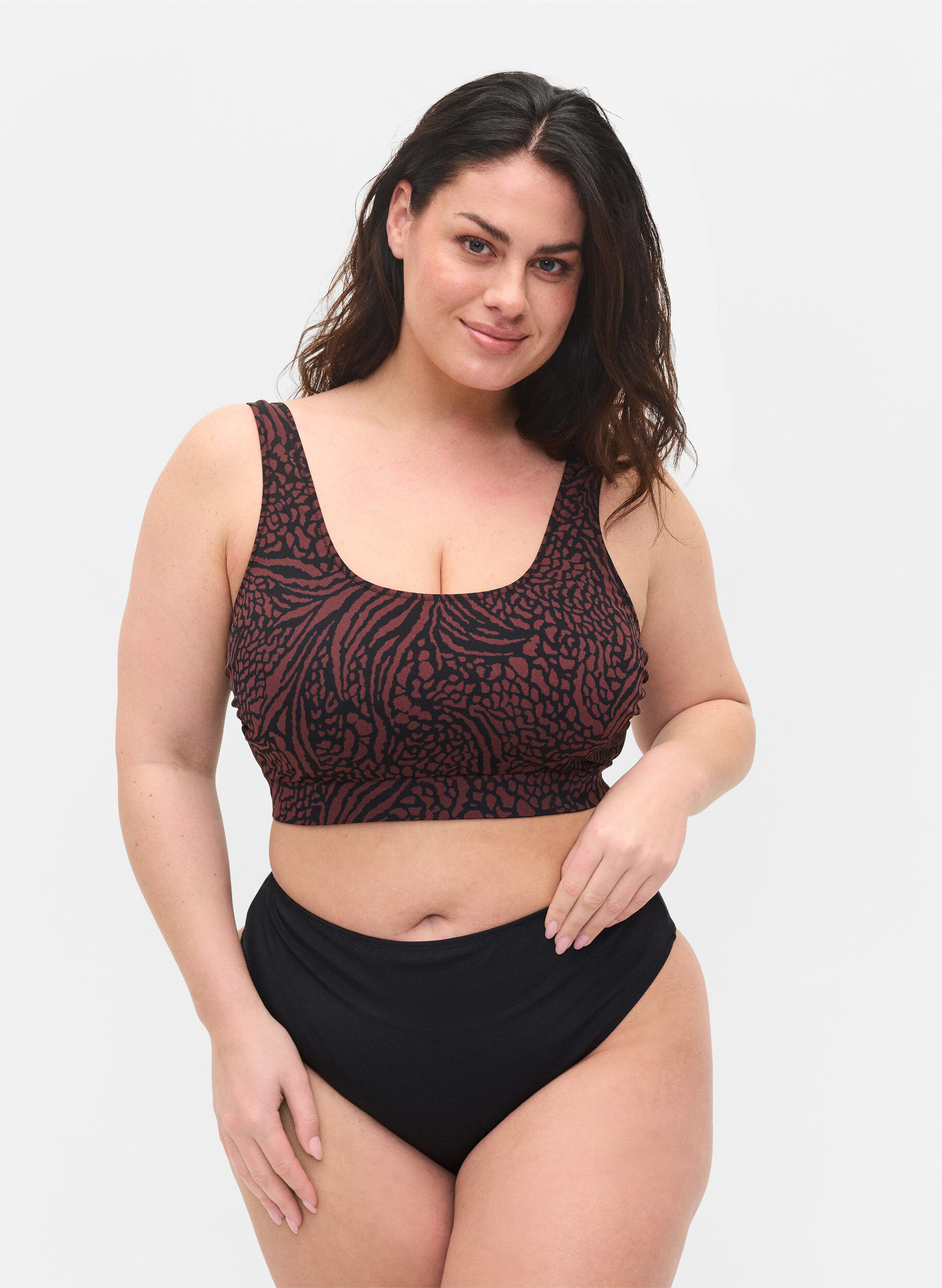 Zizzi Bikinitrosor med normal midja, Black, Model image number 0