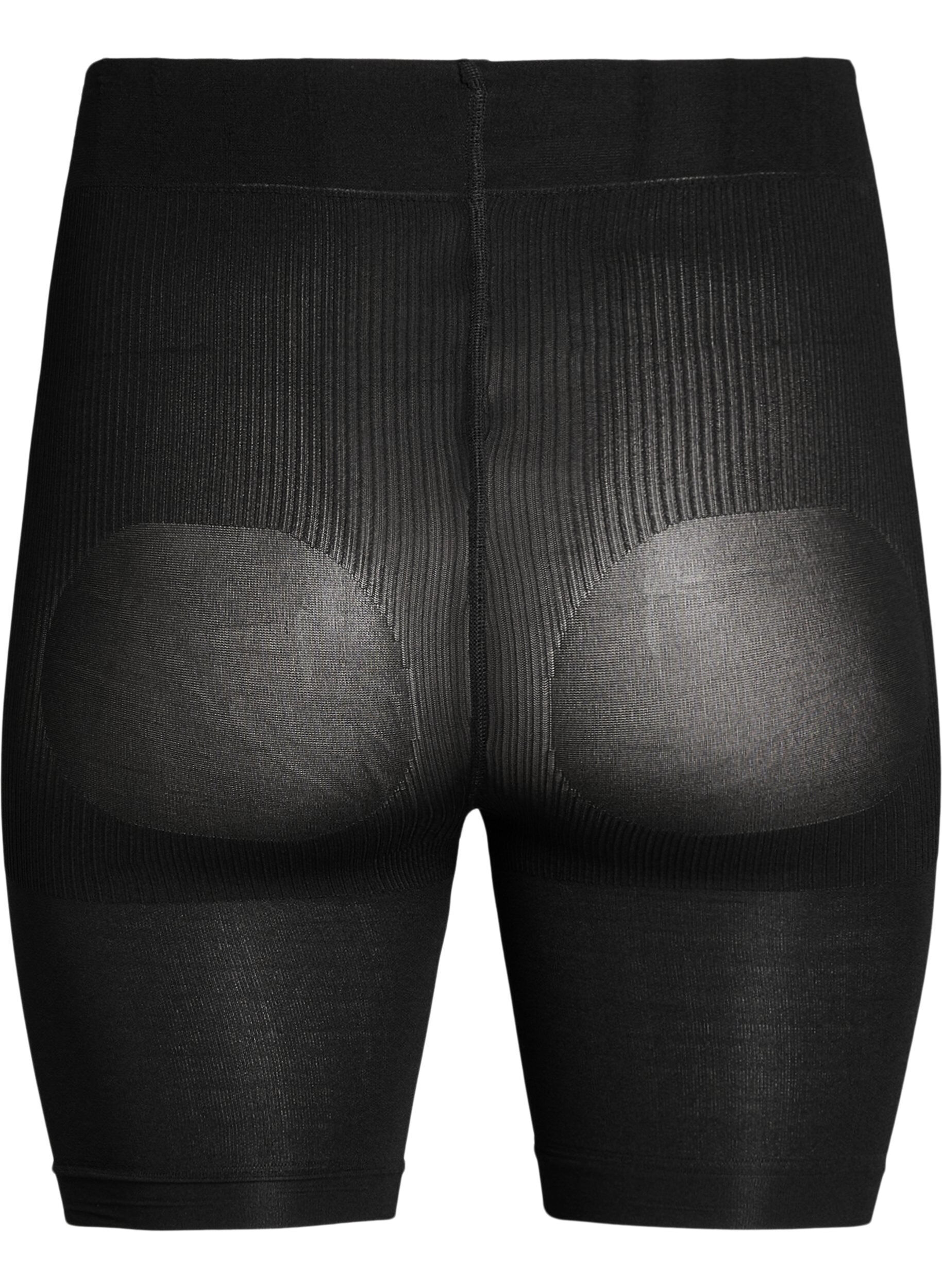 Zizzi2-pack push-up shorts i 60 denier med formande effekt, Svart, Packshot image number 1